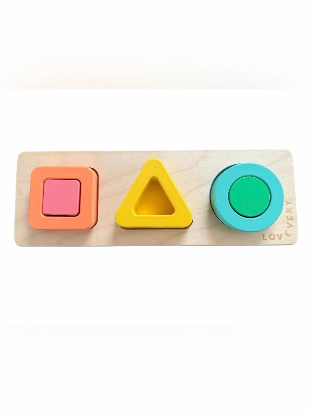 Lovevery Wooden Montessori Shape Puzzle Stacker Toddler 18-24 Months Toy READ